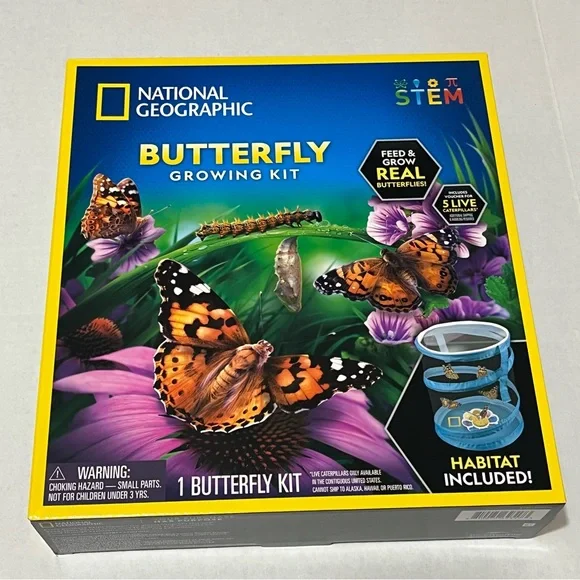 National Geographic STEM Butterfly Growing Kit‎ New in Package