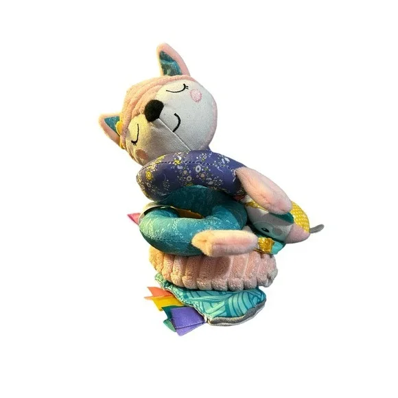 Infantino Pink Fox Go GaGa Spiral Car Seat Activity Toy Rattle Owl Baby