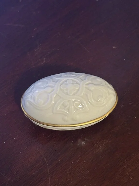 Vintage Lenox Lyric Ivory Porcelain Trinket Box