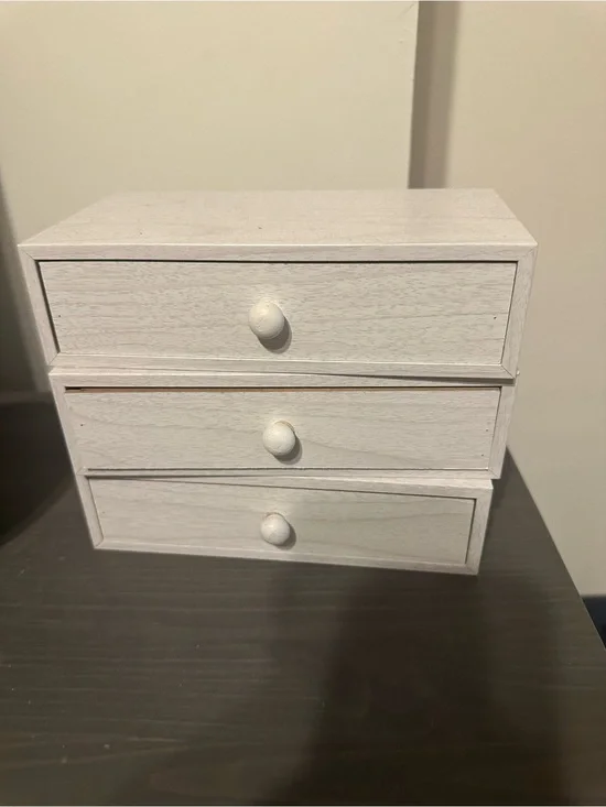 White 3-Drawer Wooden Organizer