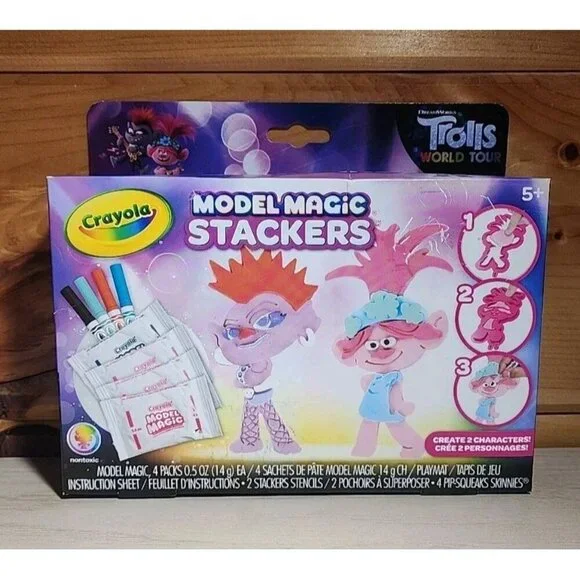 CRAYOLA TROLLS WORLD TOUR MODEL MAGIC STACKERS Trolls 2 Craft Kit Gift