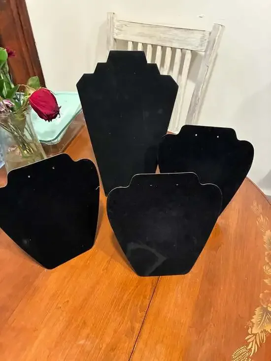 Darice Black Velvet Necklace Easel Display Stands, Set of 4