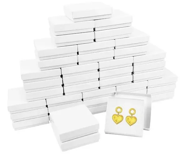 40 Pack Cotton Filled Jewelry Gift Boxes 3.5