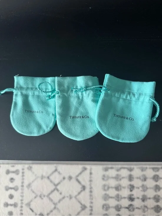 Tiffany & Co. Robin's-egg Blue Velvet Drawstring Pouch Trio