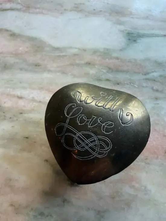 Vintage Napcoware Silver Plated Heart Trinket Box with 'With Love' Engraving