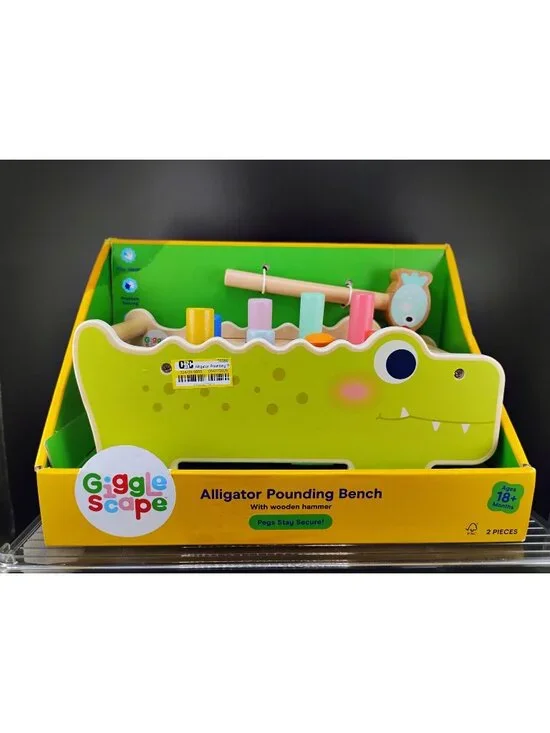 Gigglescape Alligator Pounding Bench Wooden Hammer Toy 18+ Months