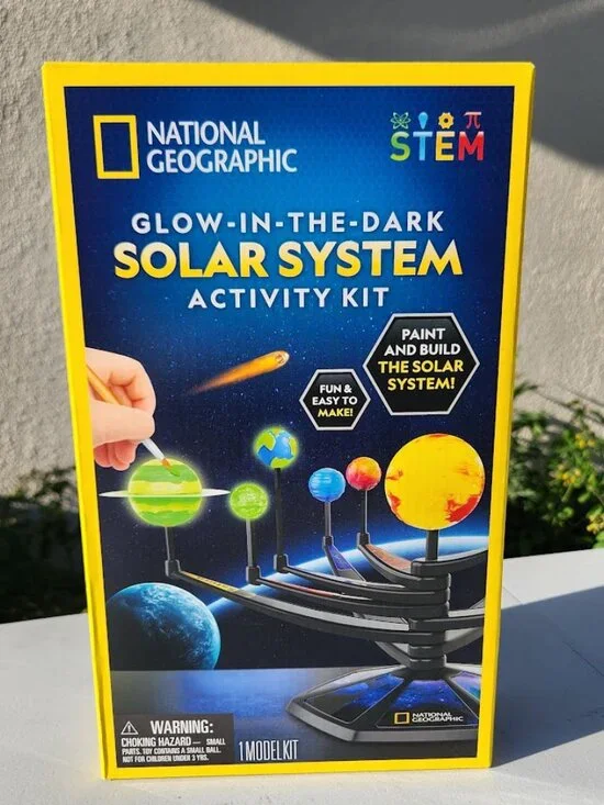 New National Geographic Glow-in-the-Dark Solar System Model Kit for Kids - Build
