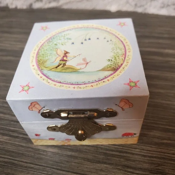 Mirrored Tooth Fairy Lady Bug Tiny Treasure Trinket Box - Jewelry Ring Gift Box