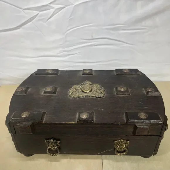 Vintage S. Sper Bijou Valet Jewelry Box Wooden Red Interior