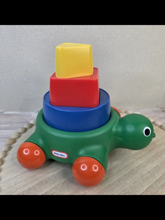 Vintage Little Tikes Green Turtle Stacking Toy
