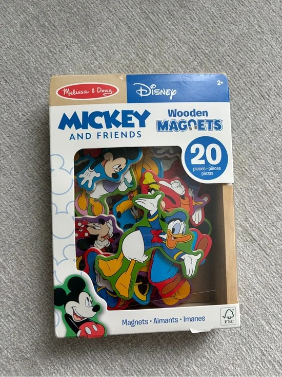 NEW Melissa & Doug Disney Mickey & Friends Wooden Magnets 20 Piece Set