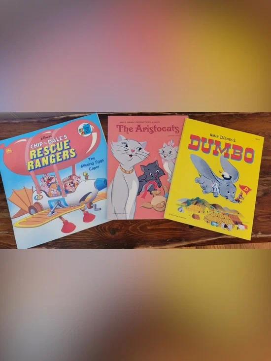 Collection of 3 Walt Disney Books: Rescue Rangers, The Aristocats, Dumbo