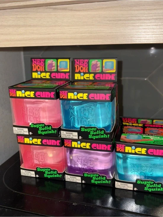 NeeDoh Nice Cube Squishy Toy - Pink, Blue, Purple