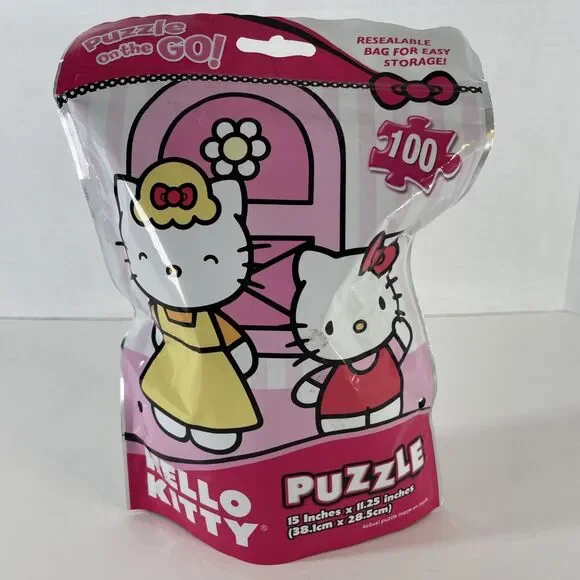 Hello Kitty Puzzle On The Go! 100 Pieces Kitty Family Sanrio New Sealed