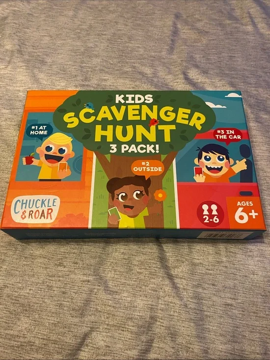 Kids Scavenger Hunt Card Game 3 Pack Chuckle and Roar Family Game Montessori NEW