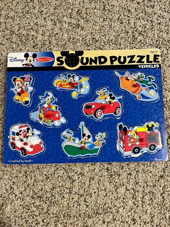 Melissa & Doug Blue Disney Vehicles Sound Puzzle