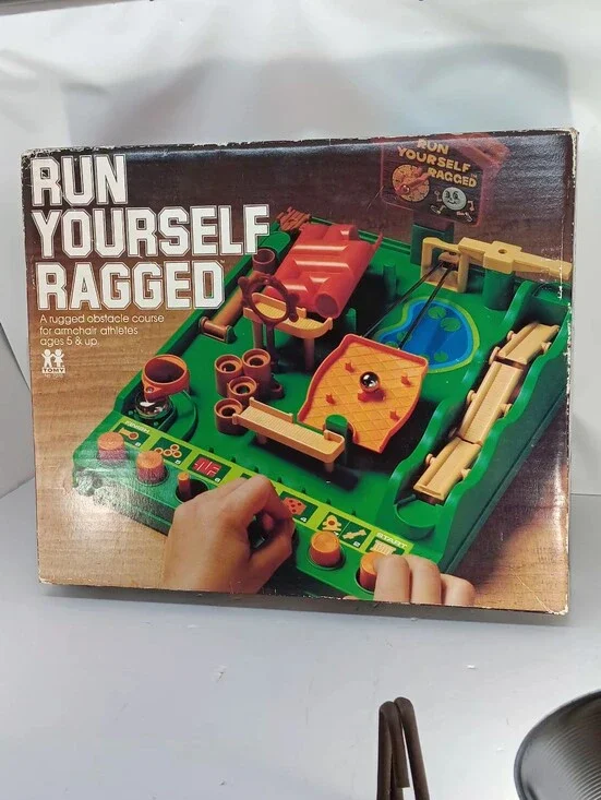 Vintage 1979 TOMY Run Yourself Ragged Obstacle Course Game - Incomplete