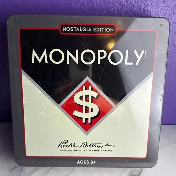 Monopoly Nostalgia Edition Collectible Tin Board Game NEW Retro Reproduction