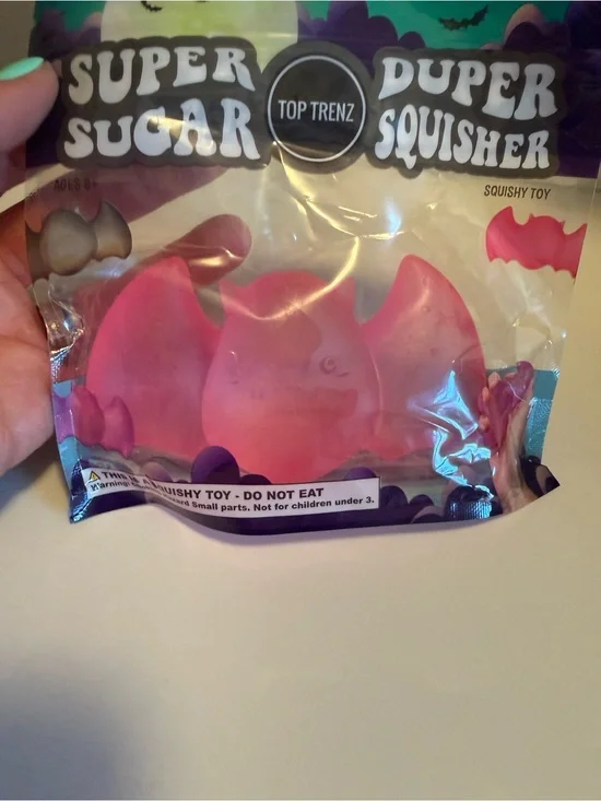 Top Trenz Super Sugar Duper Squisher Pink Bat Squishy Toy