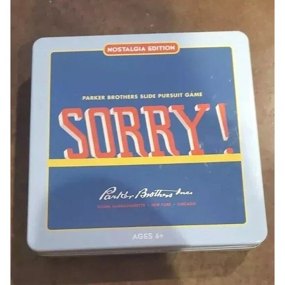 Sorry Nostalgia Edition Board Game Parker Brothers 1958 Collectible Family Fun
