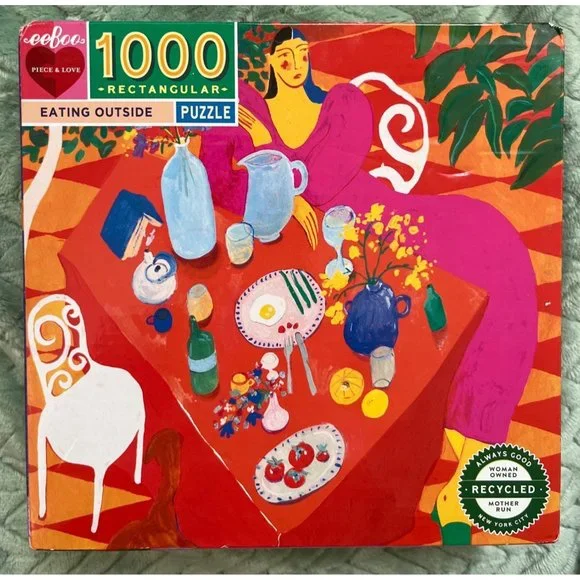 New Sealed Eeboo Ana Leovy Eating Outside 1000 Pc Jigsaw Puzzle Women Owned Art