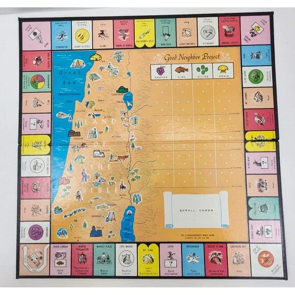 Ten Commandments Bible Board Game Vintage 1988 Replacement Board Only