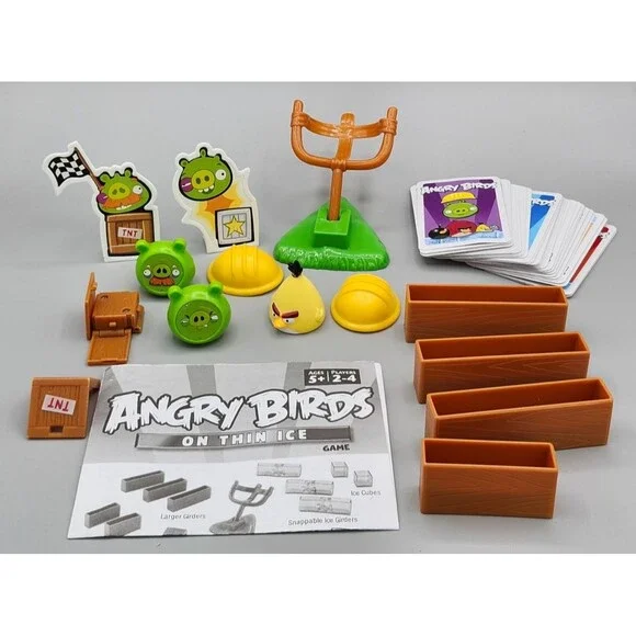 Lot of 67 Angry Birds On Thin Ice Action Board Game Replacement Parts and Cards