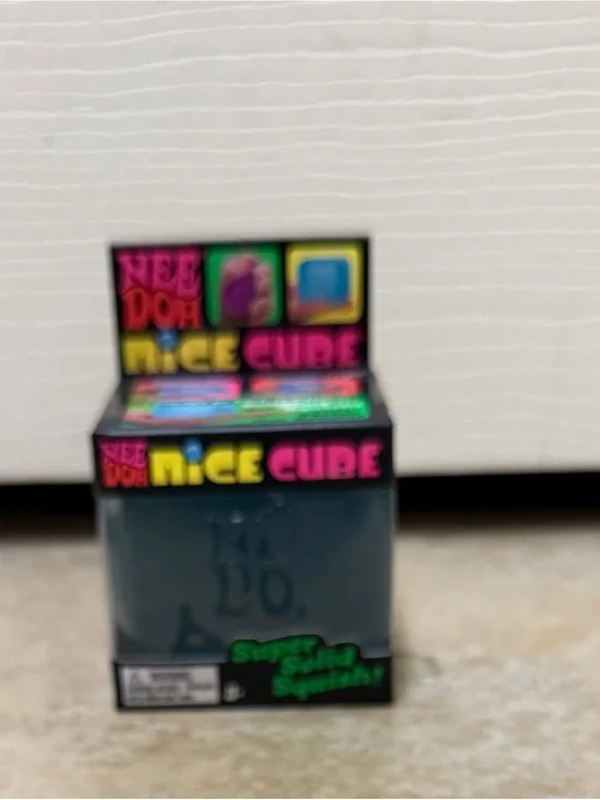 Needoh Nice Cube Squishy Toy - Teal/Blue, Authentic