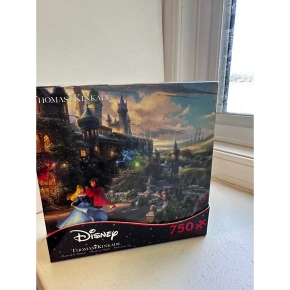 Disney T Kinkade Sleeping Beauty Enchanted Light 750 Piece Jigsaw Puzzle NEW