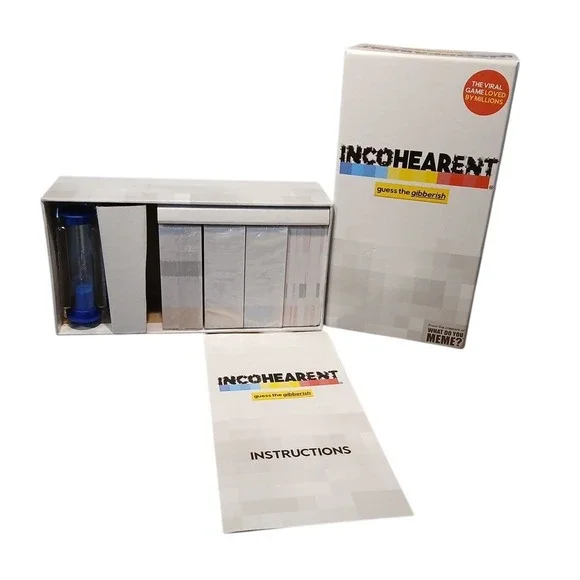 Incohearent Adult Party Card Game Guess The Gibberish Ages 17+ 2-20 Players READ