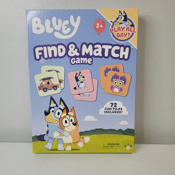 Bluey Find Match Game 72 Fun Tiles‎ Moose Games Memory Matching Kids Ages 3+