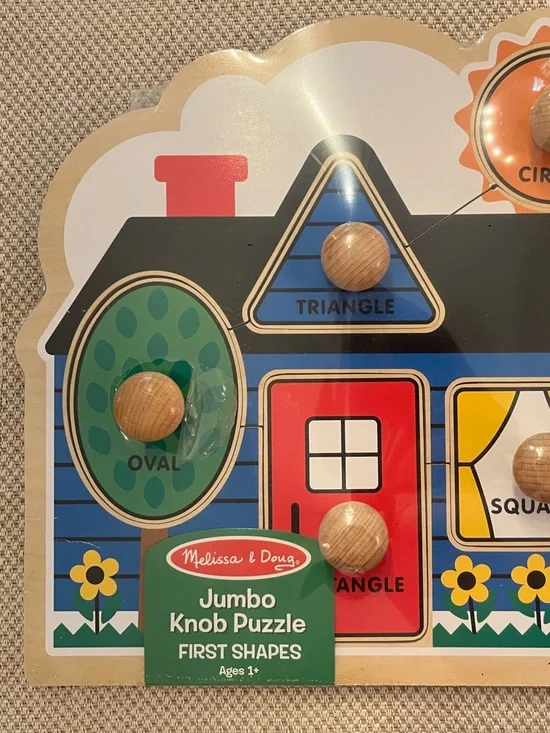 Melissa & Doug Wooden Shape Knob Puzzle