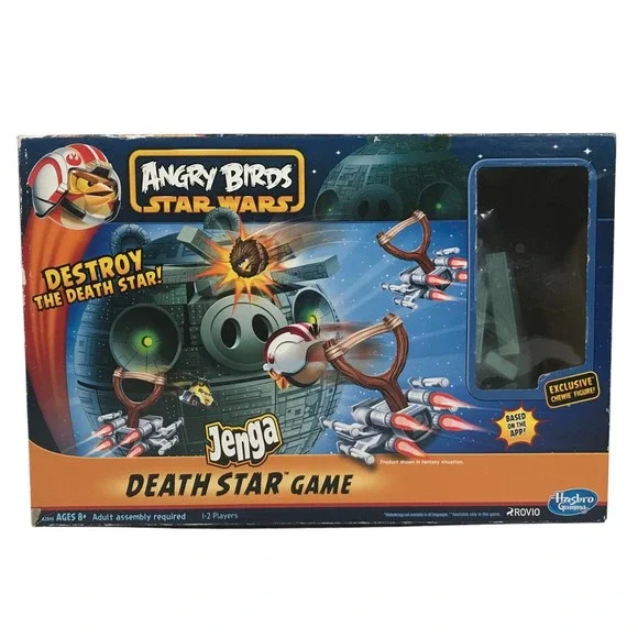 Hasbro Angry Birds Star Wars Jenga‎ Death Star Game A2845 w/ Exclusive Chewbacca