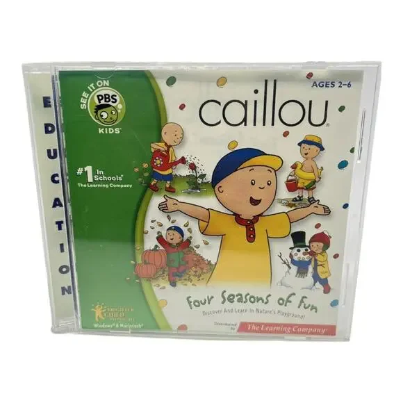 Caillou Four Seasons of Fun (CD ROM, 2002) Game PBS Kids Windows Macintosh WORKS