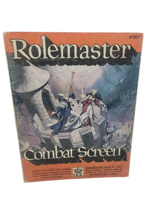 Rolemaster Combat Screen #1001 ICE I.C.E. Original red orange cover RPG D20 GAME