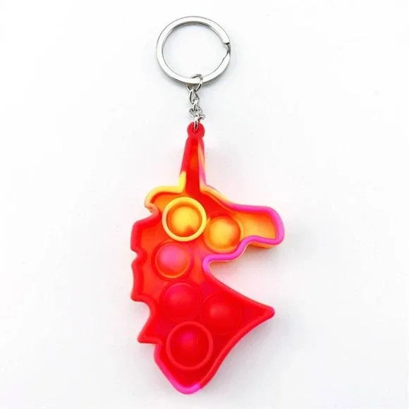 Red/Yellow/Pink‎ Push Pop Bubble Fidget Toy Keychain/Bag Tag***NWOT