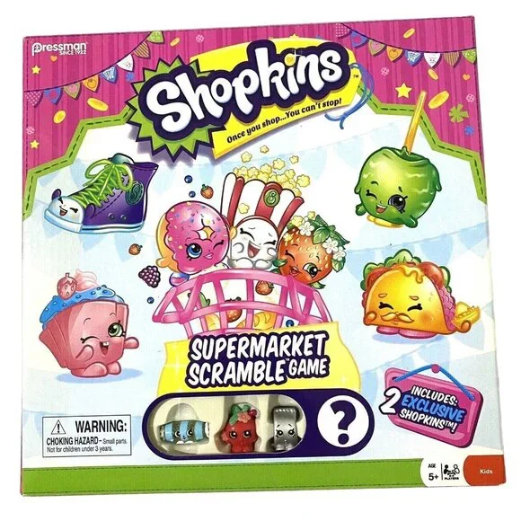 Pressman Shopkins Supermarket Scramble Game Preschool Shopping‎ 2015