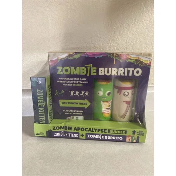 Zombie Apocalypse Party Game Bundle Zombie Exploding Kittens + Zombie Burrito