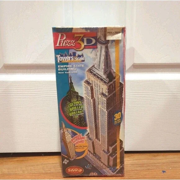 Vintage WREBBIT Puzz‎ 3D puzzle, Empire State Building, Sealed Box
