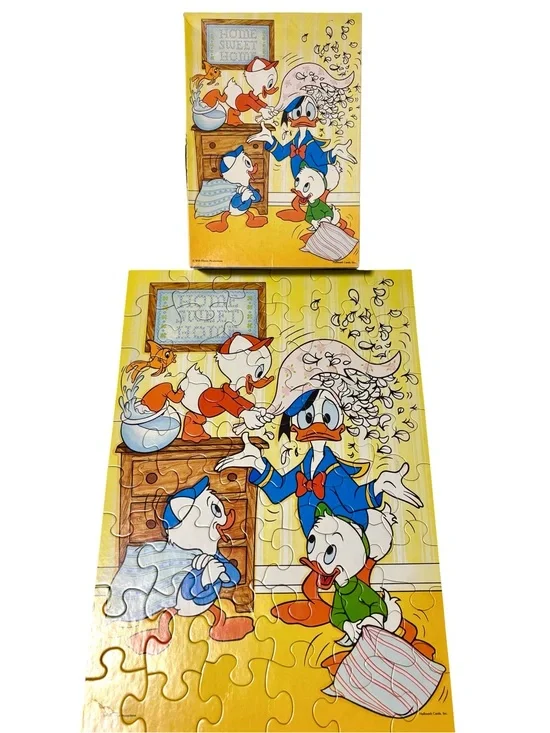 Vintage Walt Disney Productions Uncle Donald 48 Piece  Puzzle Huey Dewey Louie
