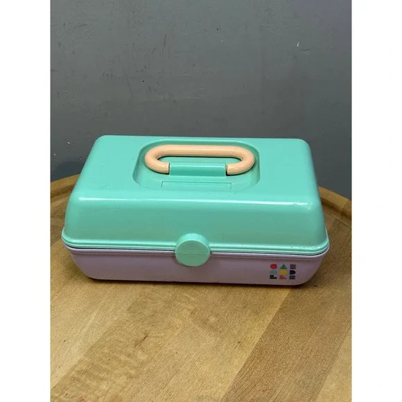 Caboodles Makeup Case Unisex OS Teal Purple Vintage 90s Retro Cosmetic Organizer