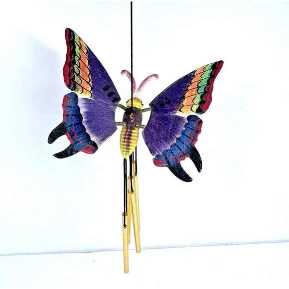 Vintage Colorful Butterfly Wind Chime‎ Hanging Decor Spring Garden Patio Decor