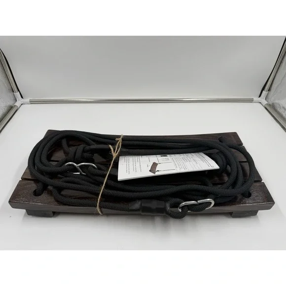 PELLOR Wood Tree Swing Seat, Indoor Outdoor Rope 17.7x7.9x0.6 inch,‎ Chocolate