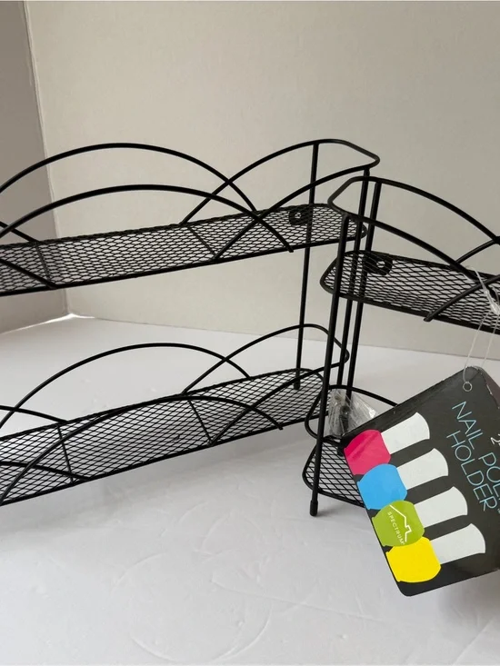 Black Metal Nail Polish Craft Rack Organizer