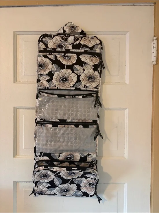 Vera Bradley Black and Cream Floral Hanging Organizer