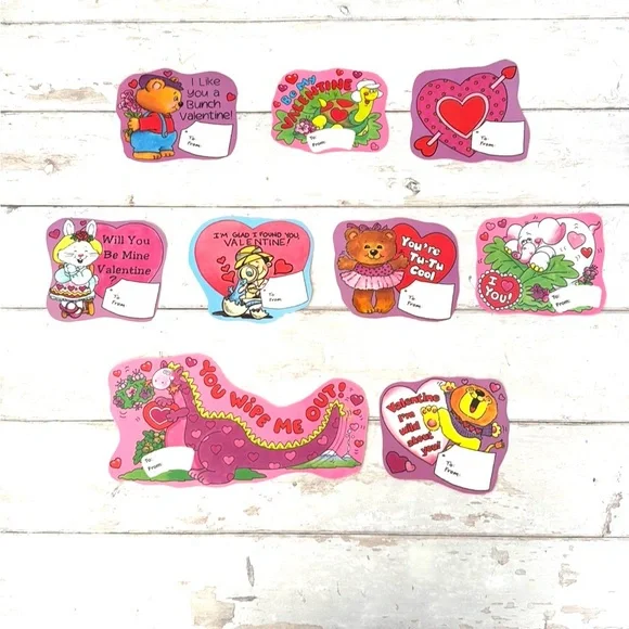 Valentine’s Day Valentines Window Clings Puns Animald Stickers Set of 9 NEW