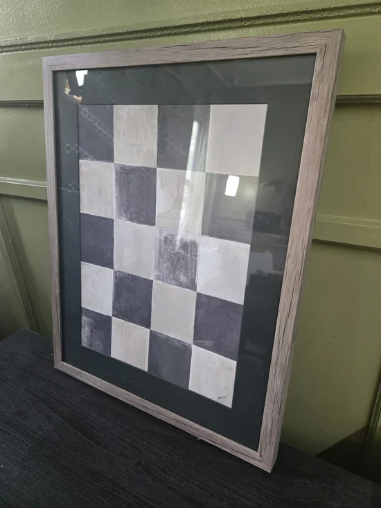 Target Neutral Checkerboard Framed Wall Art - Black & Cream