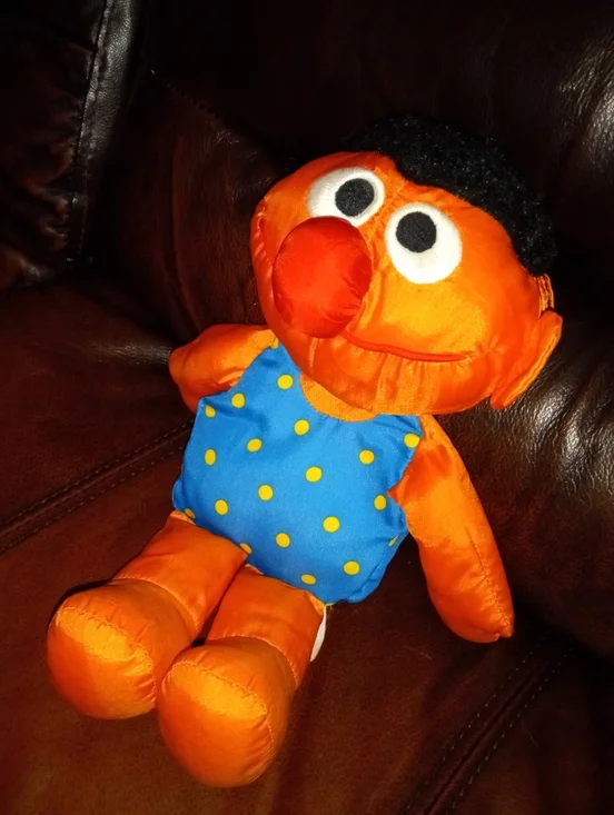 Vintage Tyco Ernie Bath Time Water Pal 12” Plush Nylon Doll Sesame Street 1995