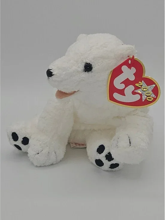 Beanie Baby Aurora Polar Bear Plush White Ty 2000 w/ tags