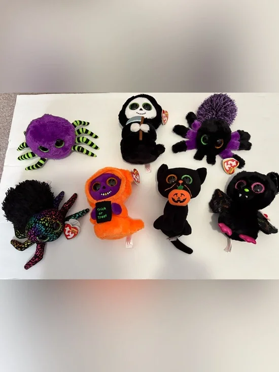 Lot of 7 Ty Beanie Boos (6 inch) Halloween — All Retired
